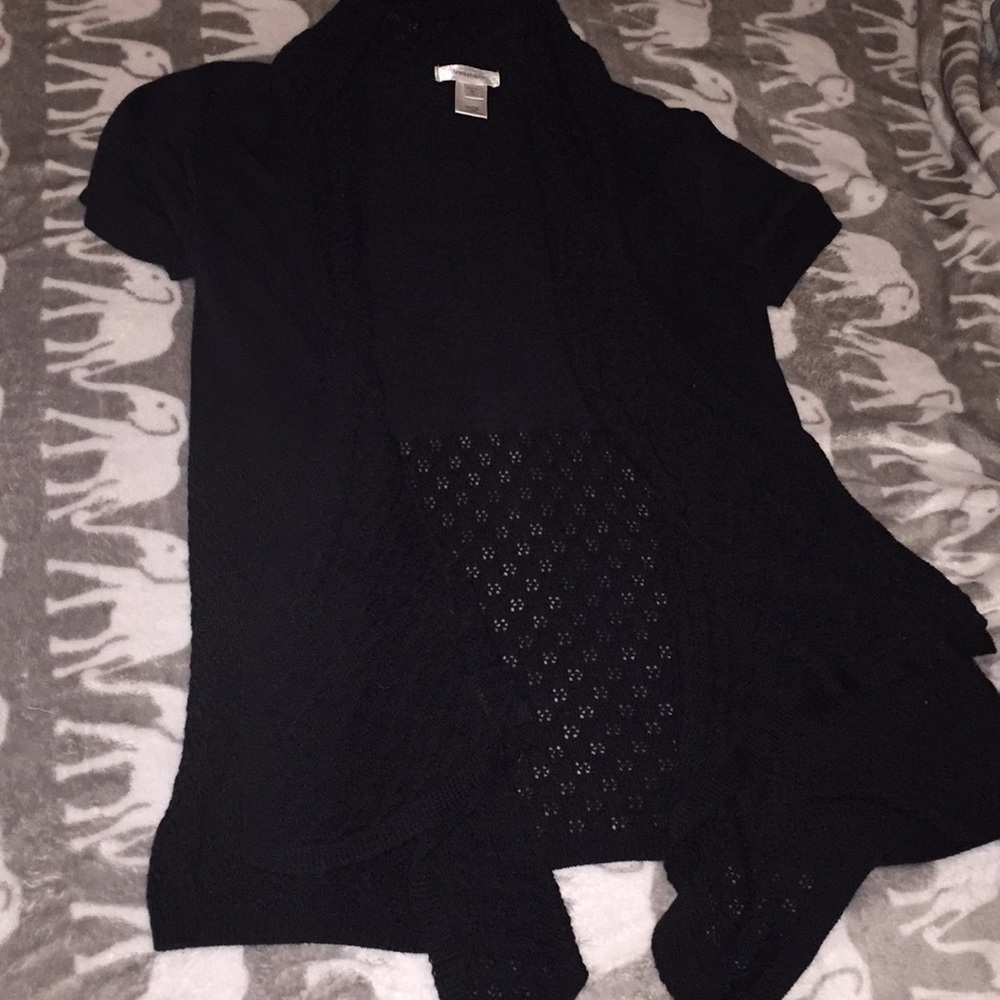 Classy Black Crochet Cardigan Size Petite Medium